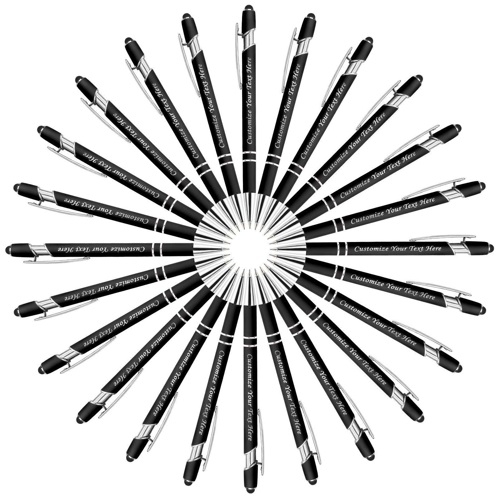240PCS Custom Engraved Ballpoint Pens Bulk with Stylus Tip - Soft Touch Personalized Pens for Office, School, Business Gifts - Free Name Printing & Black Ink - Perfect for Christmas, Graduation, Anniversary & Corporate Events