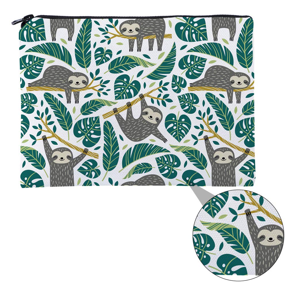 EXCLUZO Fashion Makeup Bag - Waterproof Toiletry Pouch & Travel Cosmetic Organizer with Cute Sloth Print - Perfect for Travel, Gym, and Daily Essentials Storage