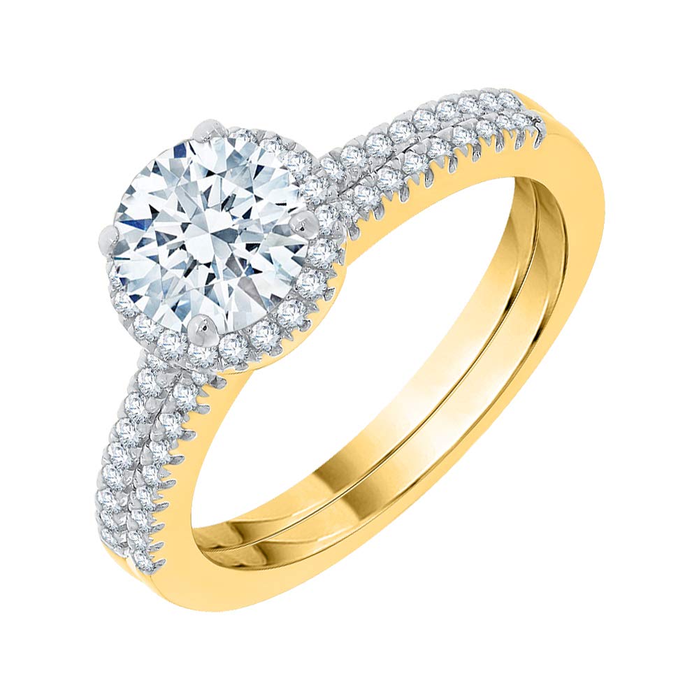 14K Gold KATARINA Diamond Bridal Set (1 1/4 cttw, I-J Color, I1 Clarity) - Elegant Wedding Ring Set for Brides, Engagement & Anniversary Jewelry Gift