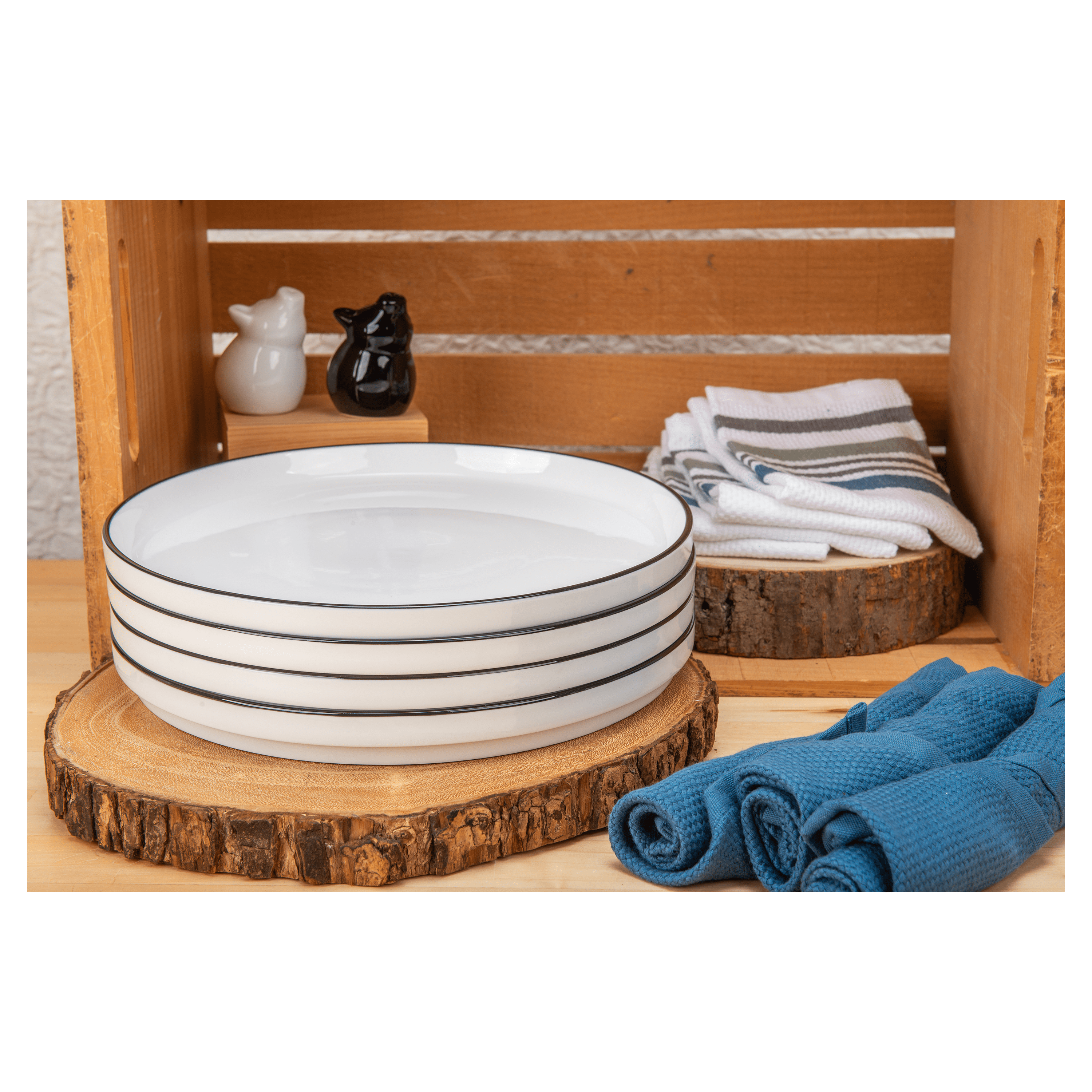 BIA Silhouette Stackable Dinner Plates Set of 10 - Elegant Porcelain Dishes for Everyday Dining, Parties & Entertaining