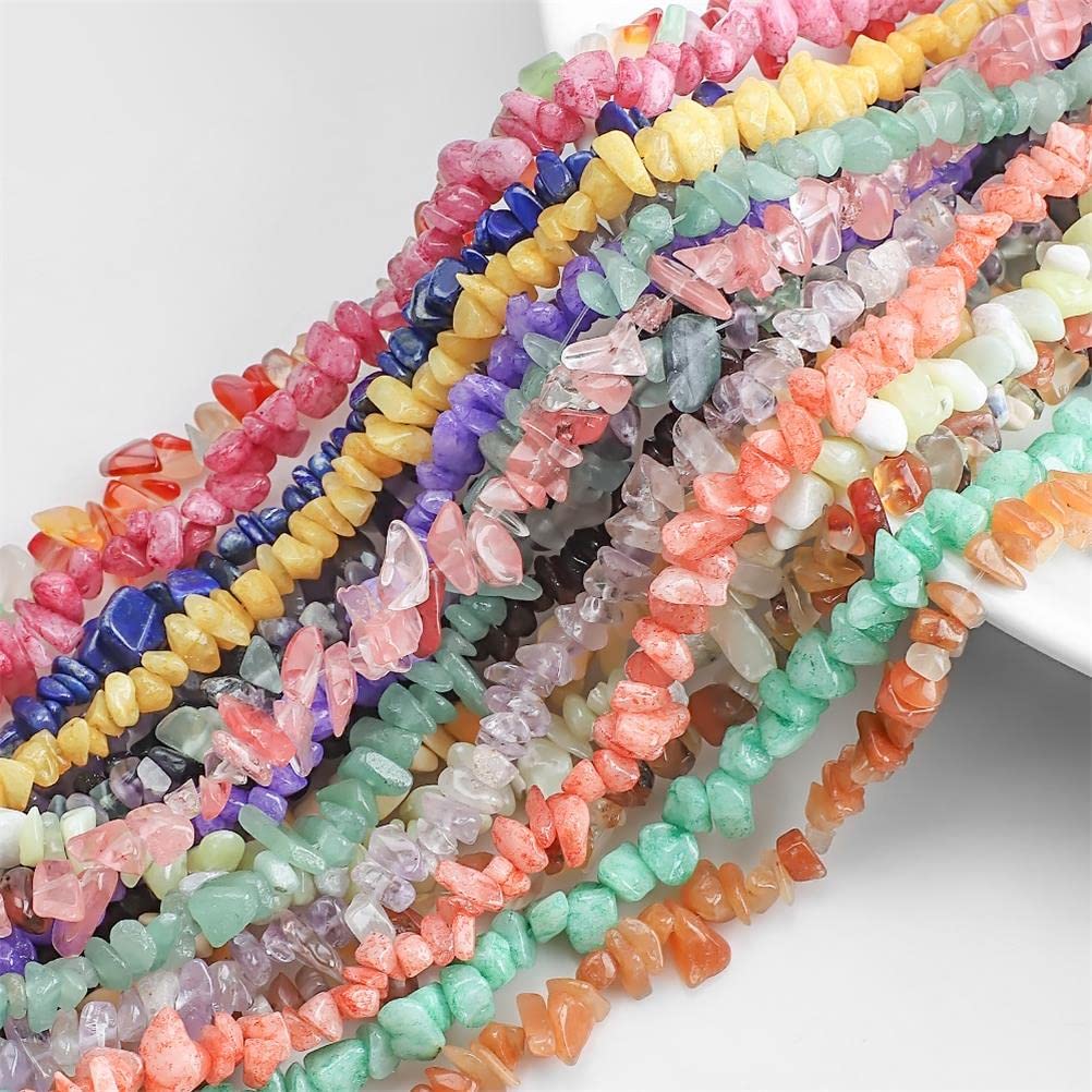 Natural Seed Bead Chakra Necklace for Women - Healing Crystal Gemstone Chip Choker with Colorful Stones - Perfect for Yoga, Meditation & Spiritual Healing Jewelry Gifts