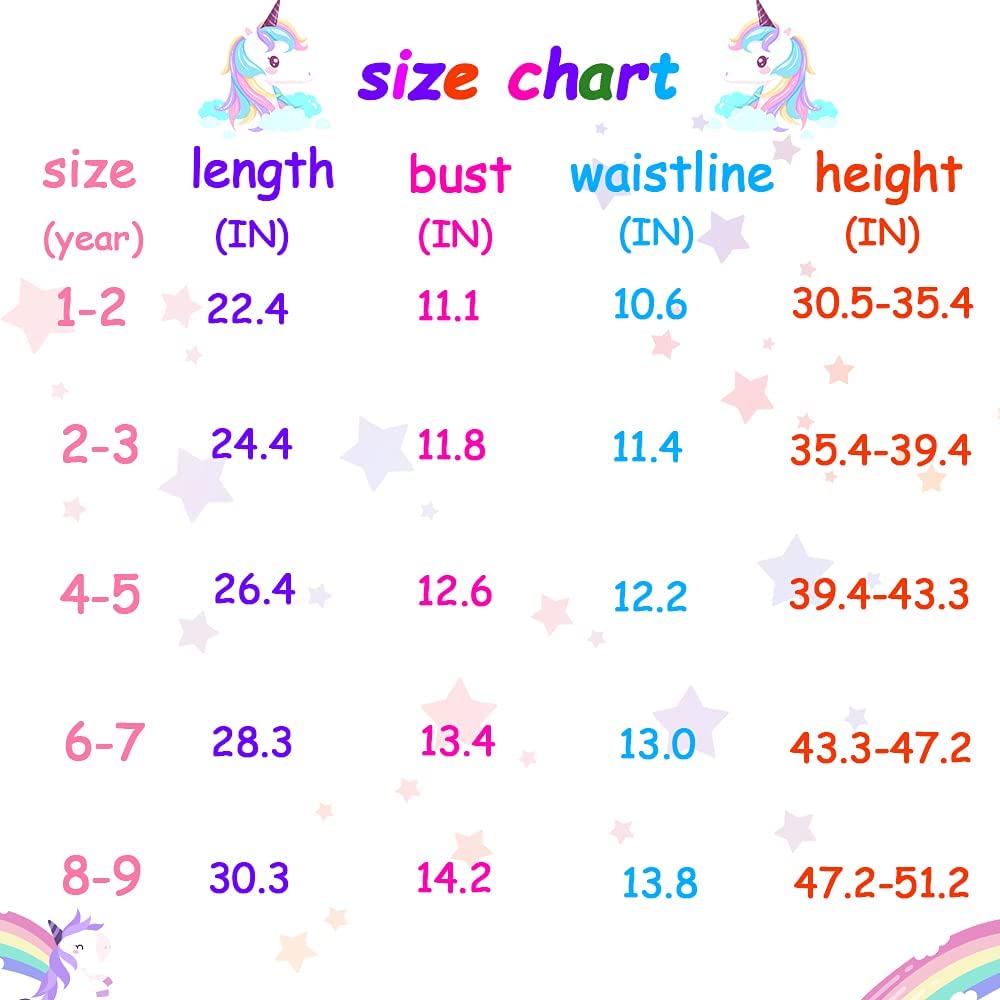 Unicorn Girls Dress for Kids - Cute & Lovely Musical Concert Outfit - Perfect for Fans, Parties & Special Events