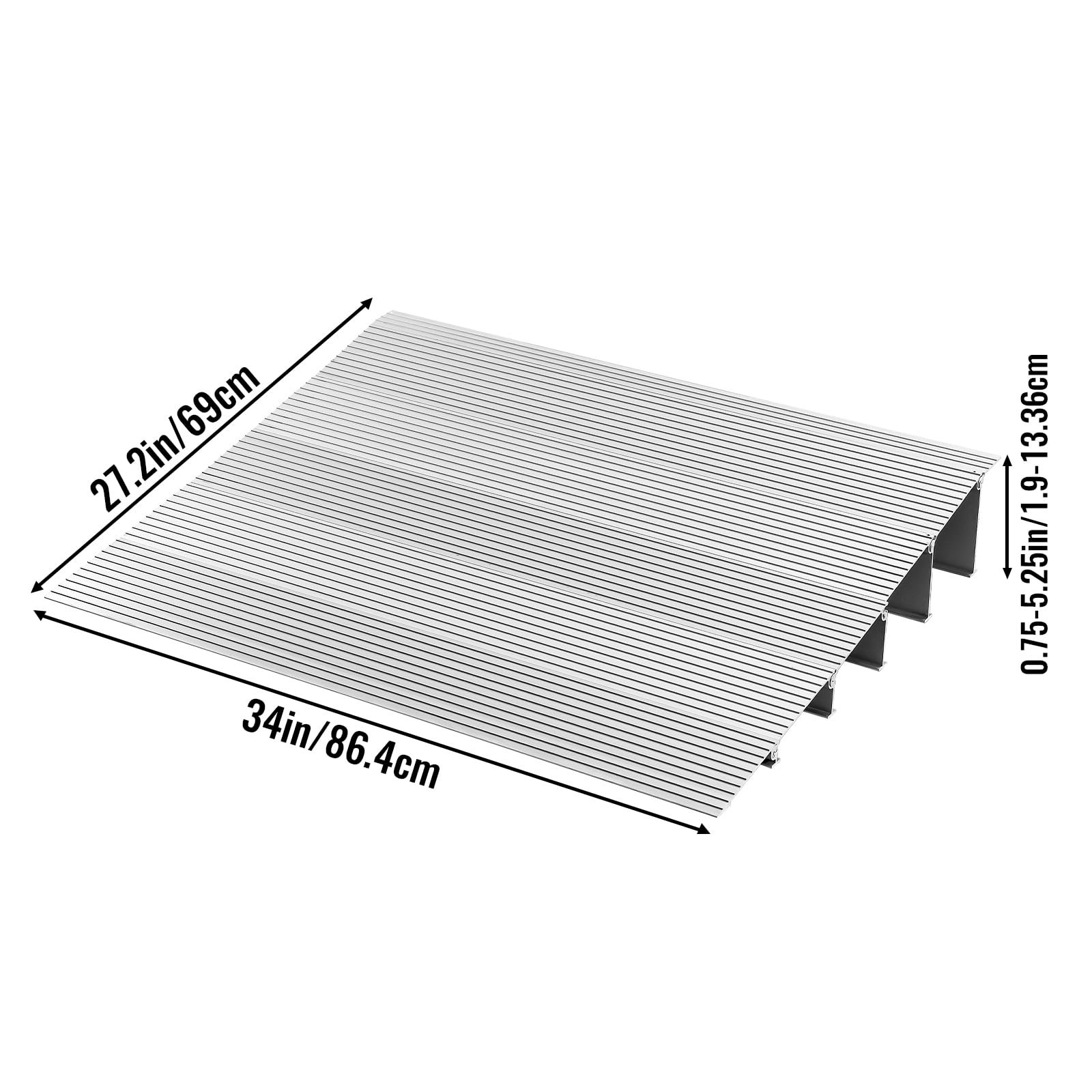 Threshold Ramp Aluminum Door Entry Ramp - 800Lbs Weight Capacity, Adjustable for Wheelchairs, Strollers, Scooters & Power Chairs - 5 Inch Height - Perfect for Home, Office & Store Accessibility