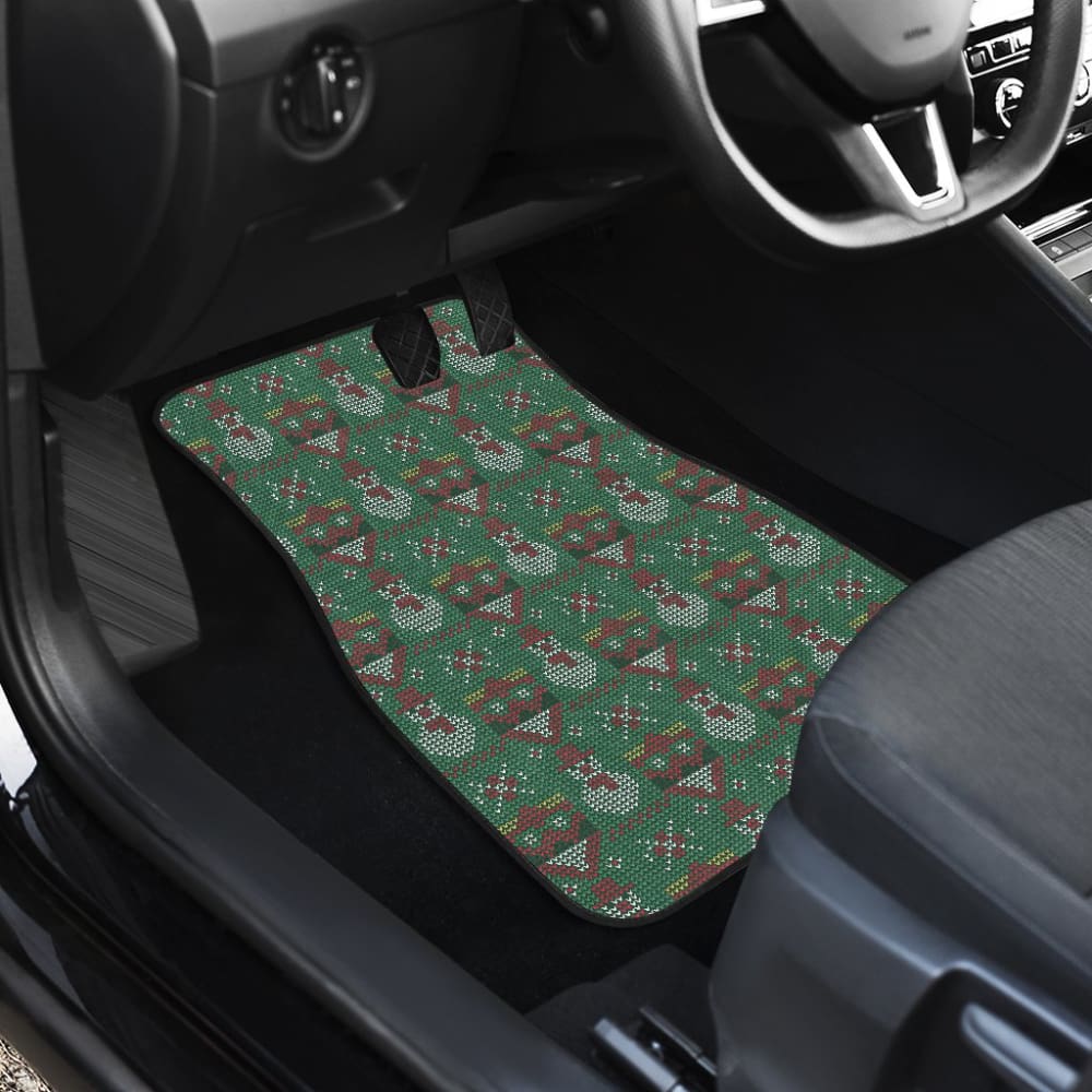 Premium Green Ugly Christmas Snowman Car Floor Mats - Waterproof & Durable for Holiday Decor - Perfect for Winter Car Accessories & Christmas Gifts