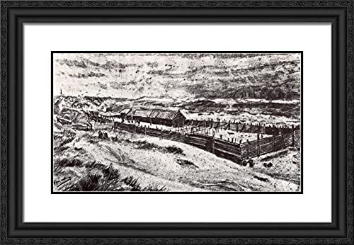 Black Ornate Wood Frame with Double Matting
