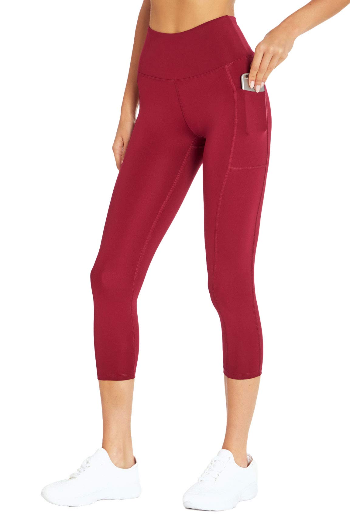Bally Total Fitness High Rise Pocket Mid-Calf Leggings for Women - Workout, Yoga & Running - Comfortable Stretchy Athletic Pants for Gym & Lounge Wear