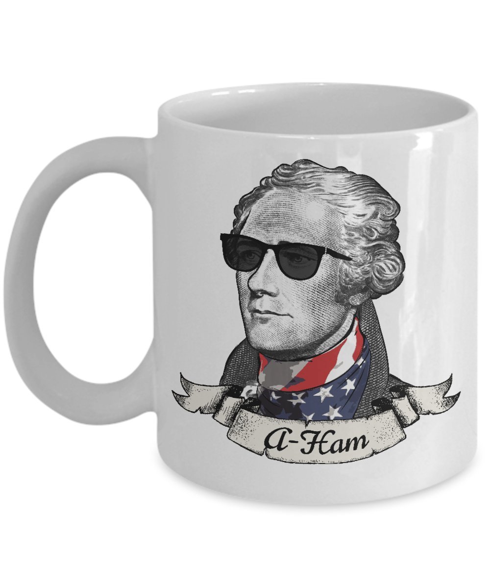 Patriotic Alexander Hamilton Coffee Mug - American History Themed Ceramic Cup for Tea & Coffee Lovers - Perfect for 4th of July, Presidents Day & Political Gift Giving