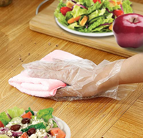APQ Clear Non-Sterile Polyethylene Gloves - Disposable Food Handling Gloves for Cleaning, Cooking, Supermarkets & Food Service - Perfect for Kitchen, Janitorial & Retail Use