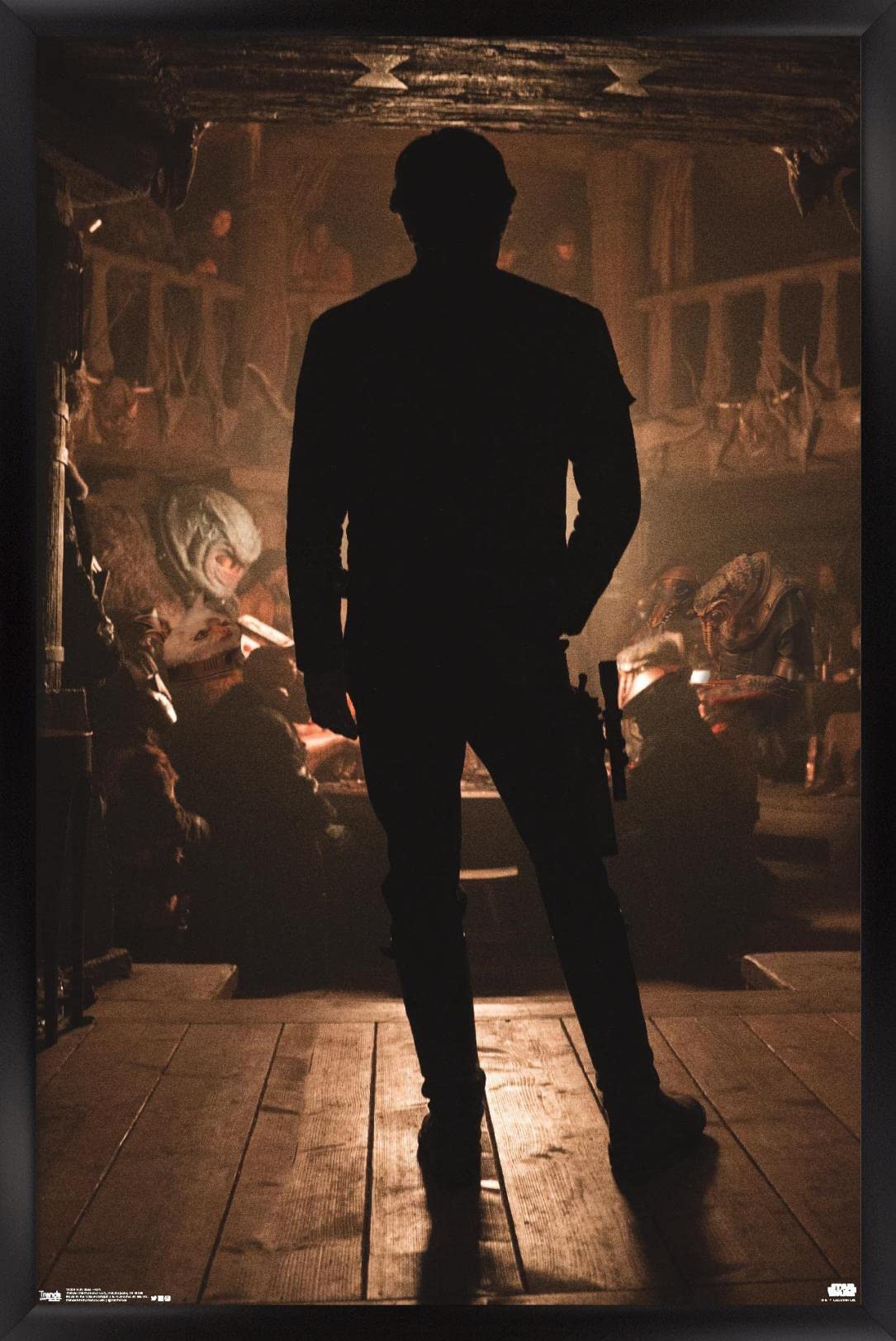 Star Wars Solo Han Solo Movie Poster 22.4x14.7 Inch Black Framed Wall Art - Perfect for Home Theater, Game Room & Office Decor