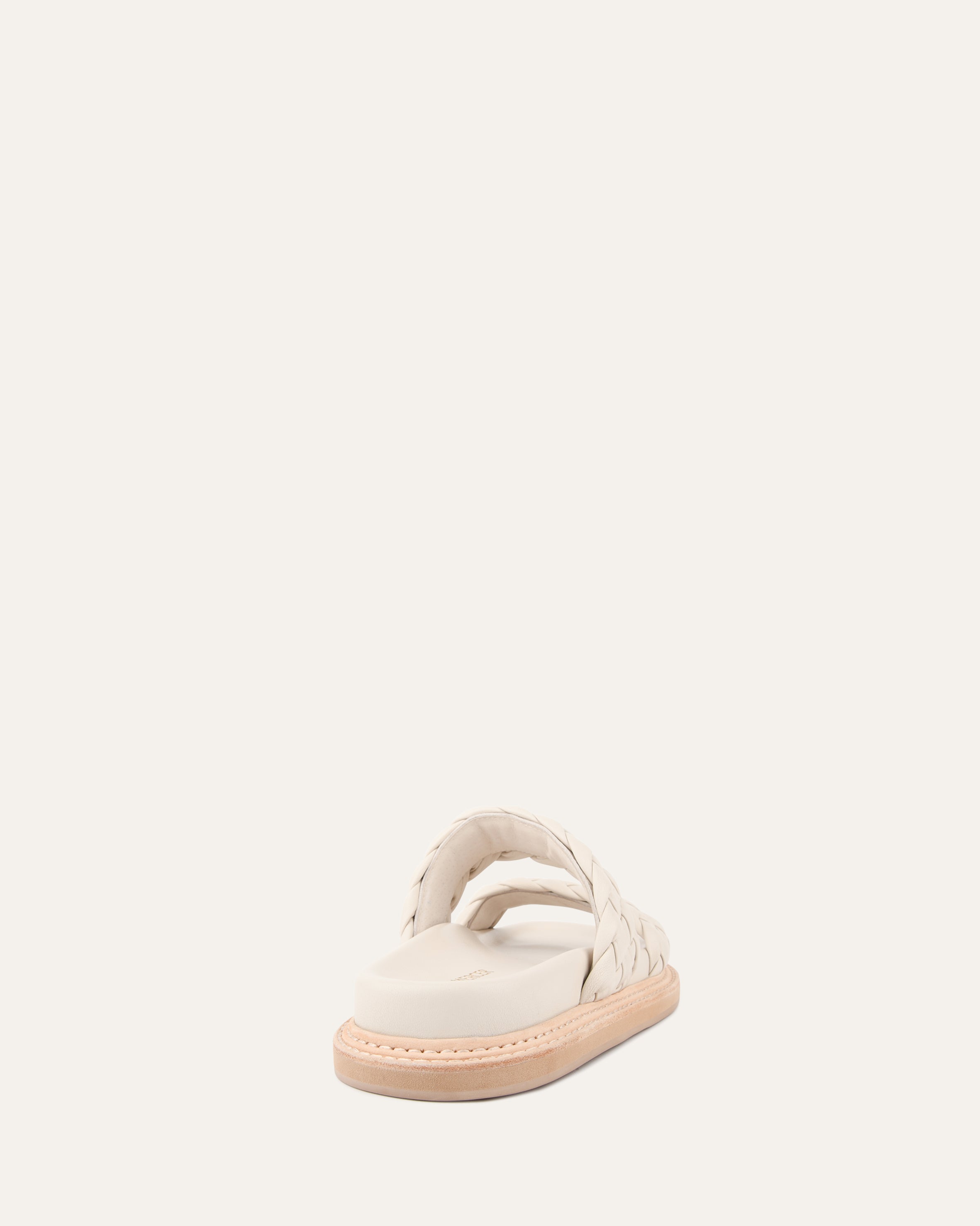 VEGA Women's Flat Sandals - Off White Genuine Leather Comfortable Summer Beach Walking Shoes for Casual Outfits & Vacation