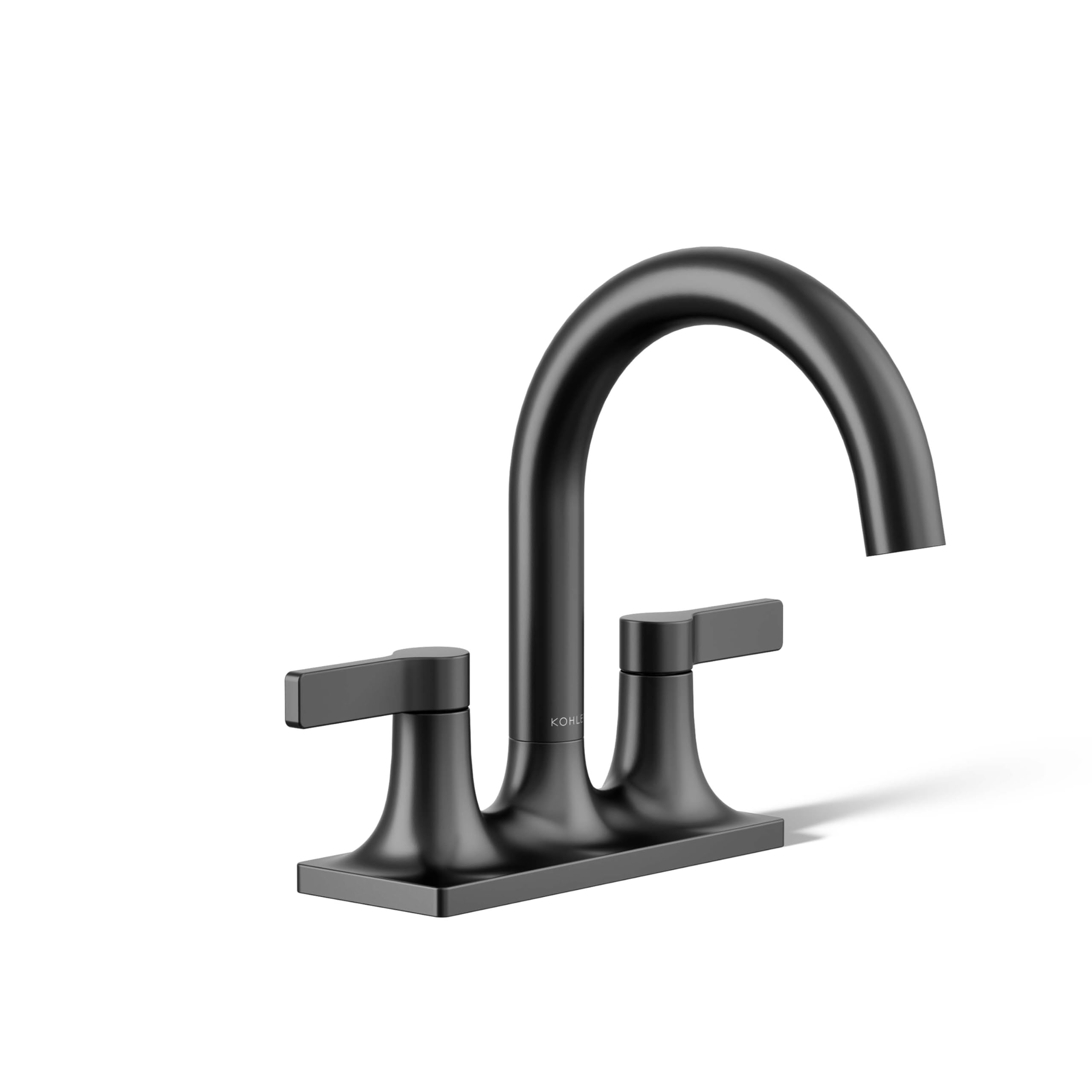 KOHLER 28124-4N-BL Venza Centerset Bathroom Sink Faucet - 1.0 GPM Water-Saving Matte Black Finish - Perfect for Modern Bathrooms & Powder Rooms