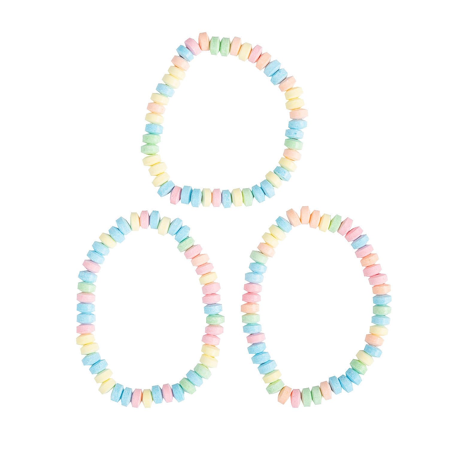 Stretchable Hard Candy Necklaces - Bulk Set of 24 Colorful Party Favors for Kids Birthday, Halloween & Christmas Celebrations