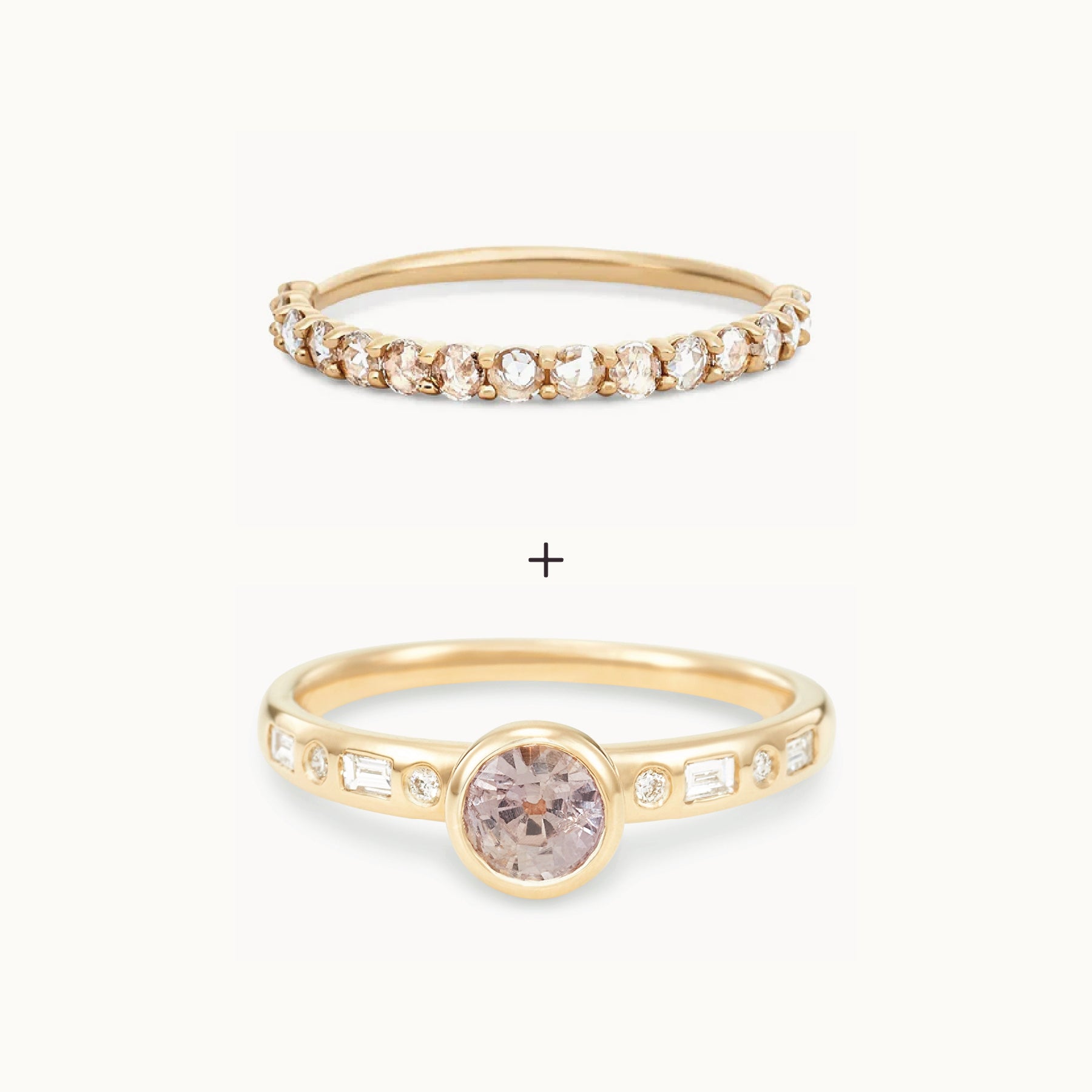 Unique 14K Yellow Gold Round Sapphire Ring – Handcrafted One-of-a-Kind Jewelry for Women | Perfect for Engagement, Anniversary & Special Occasion Gifts