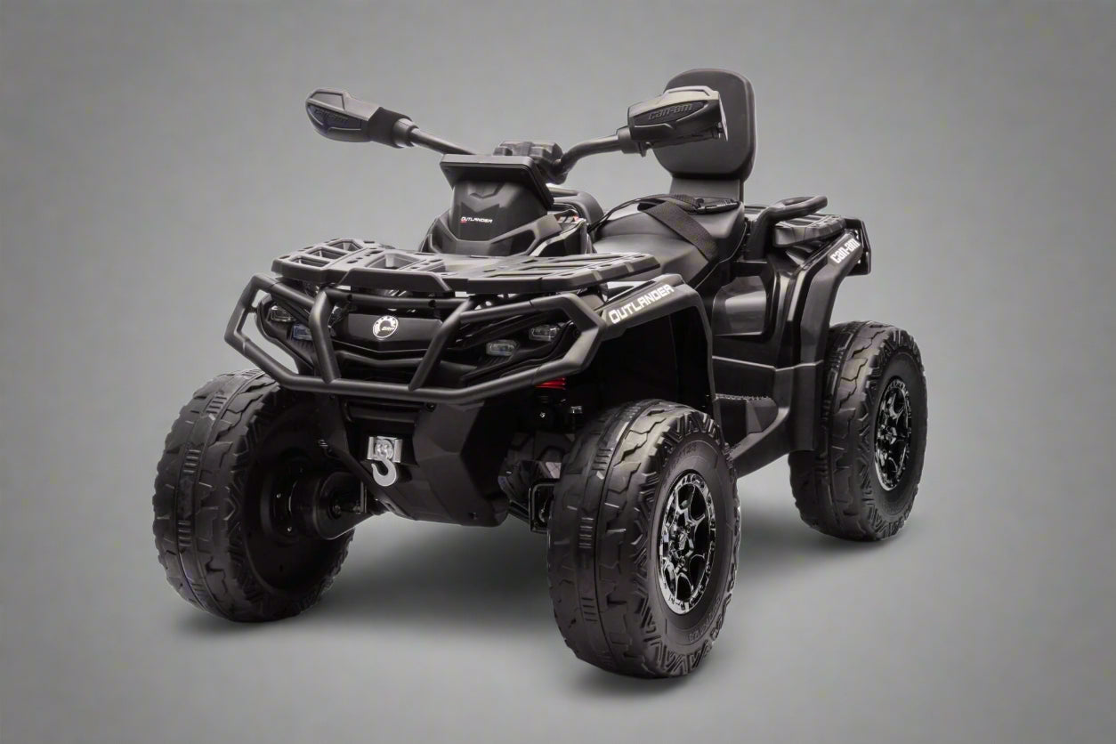 24V Kids Ride On Can Am Outlander ATV with Bluetooth, 4-Wheel Suspension & LED Lights - 2-Seater Electric Toy Car for Boys & Girls - Perfect for Outdoor Play, Backyard Adventures & Birthday Gifts