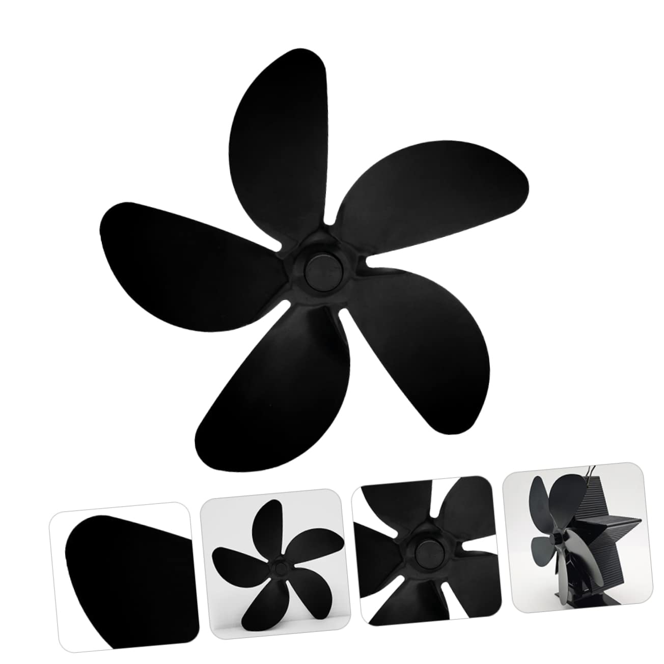 Amosfun 2 Pack Quiet Heat-Powered Stove Fan for Fireplace - Easy to Install Eco-Friendly Wood Burning Stove Accessories | Perfect for Heating Efficiency in Living Rooms, Cabins & RVs
