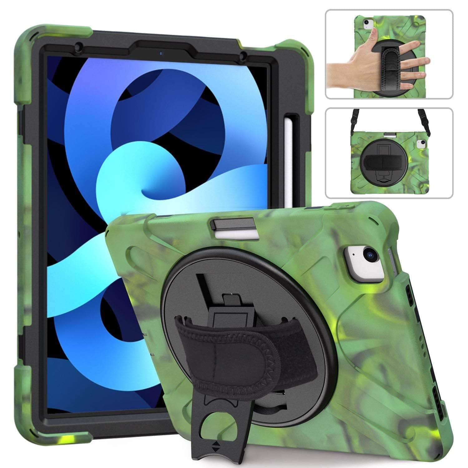 2022 iPad Air 5 Shockproof Rugged Hybrid Protective Case - Heavy Duty Protection for Work, Travel & Outdoor Activities