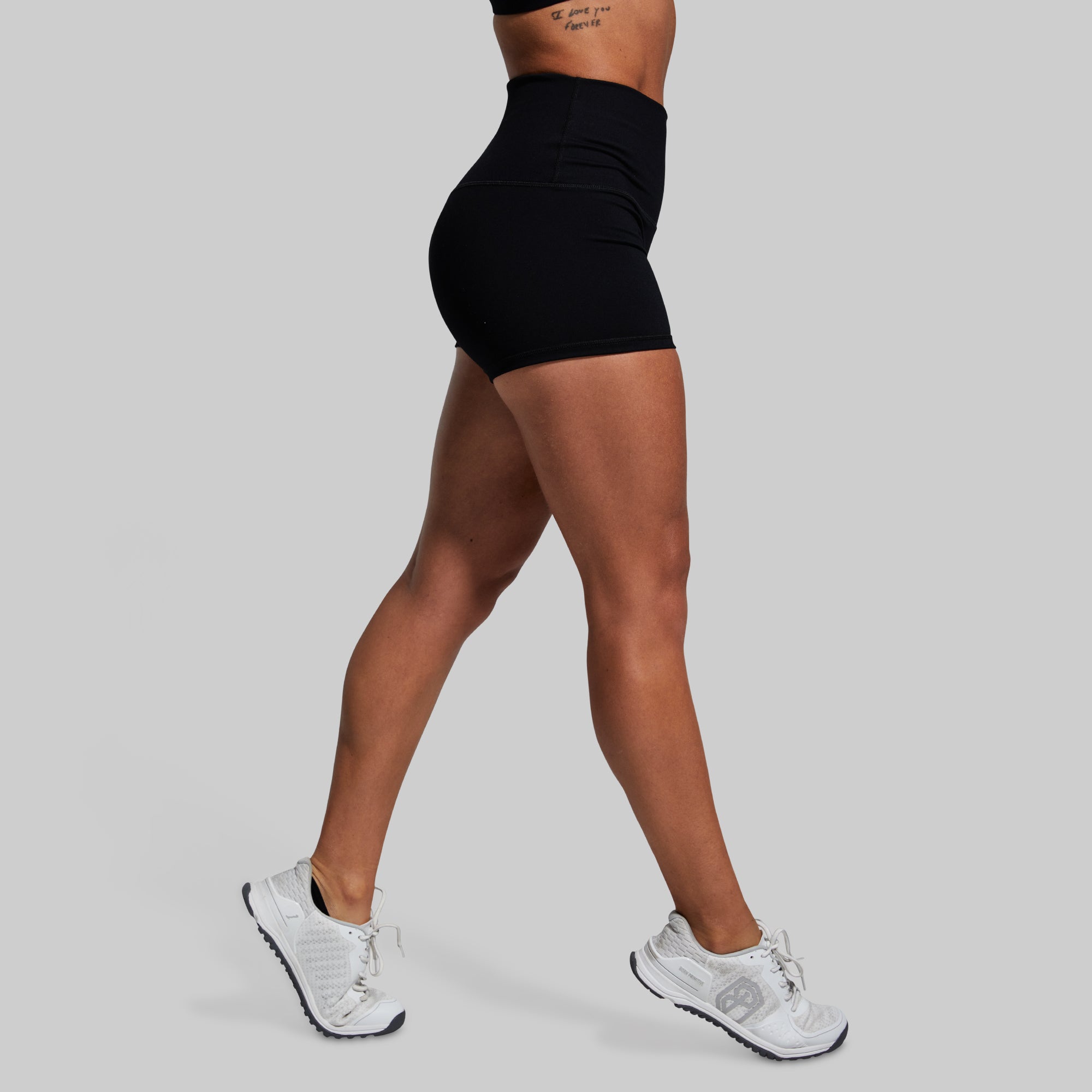 New Heights Booty Shorts for Women - High Waist Workout Shorts (Black) | Gym, Yoga, Running & Casual Wear