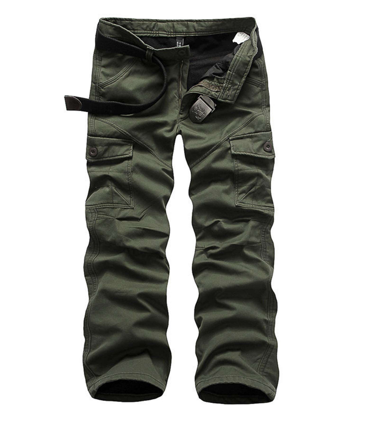 Men's Fleece Lined Winter Cargo Pants - Warm Work Pants for Outdoor Activities, Hiking & Cold Weather Workwear