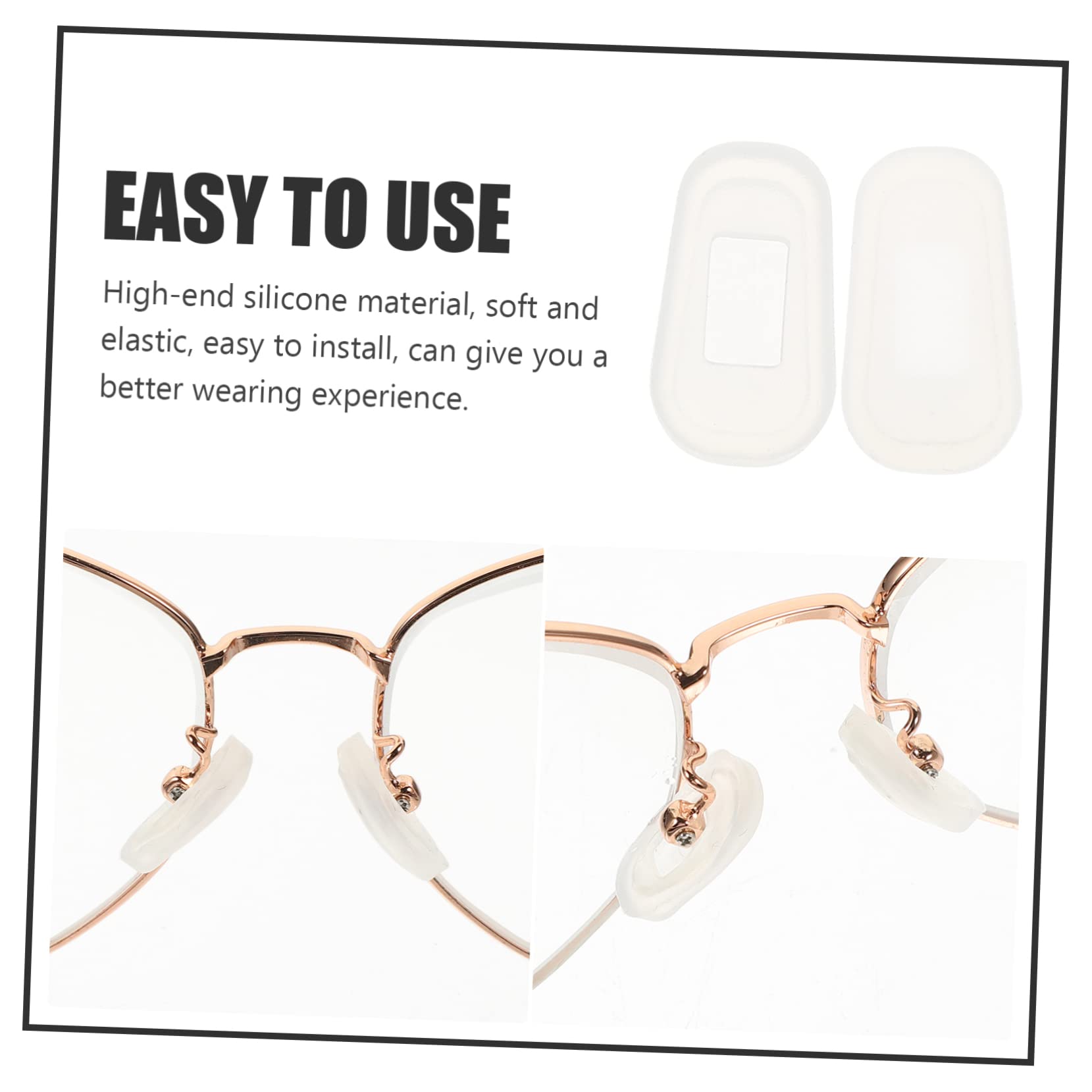 12 Pairs Soft Silicone Nose Pads for Glasses - Anti-Slip Replacement Nose Pads for Eyeglasses & Sunglasses - Comfortable Eyewear Accessories for Daily Wear, Reading & Computer Use