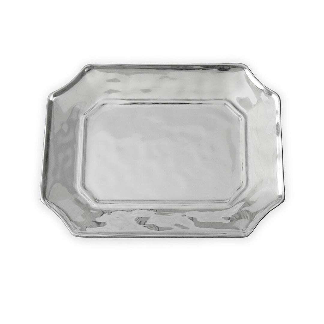 Beatriz Ball SOHO Lucca Rectangular Serving Tray - Elegant Silver Plated Entertaining Tray for Dining, Cocktail Parties & Home Decor