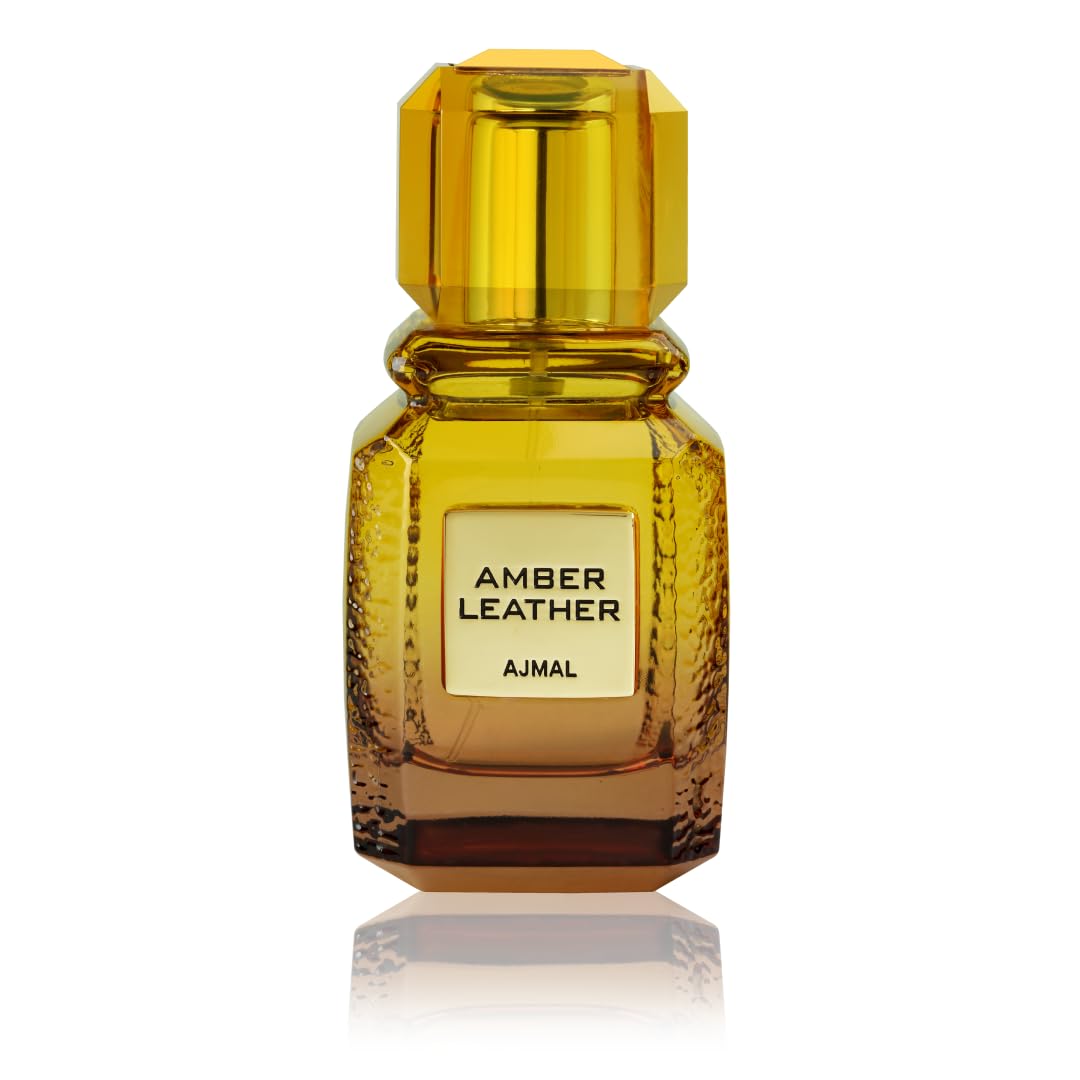 Ajmal Amber Leather 3.4 FL OZ EDP - Premium Long Lasting Unisex Perfume for Men & Women | Handcrafted Luxury Fragrance from Dubai | Perfect for Date Night, Office & Special Occasions