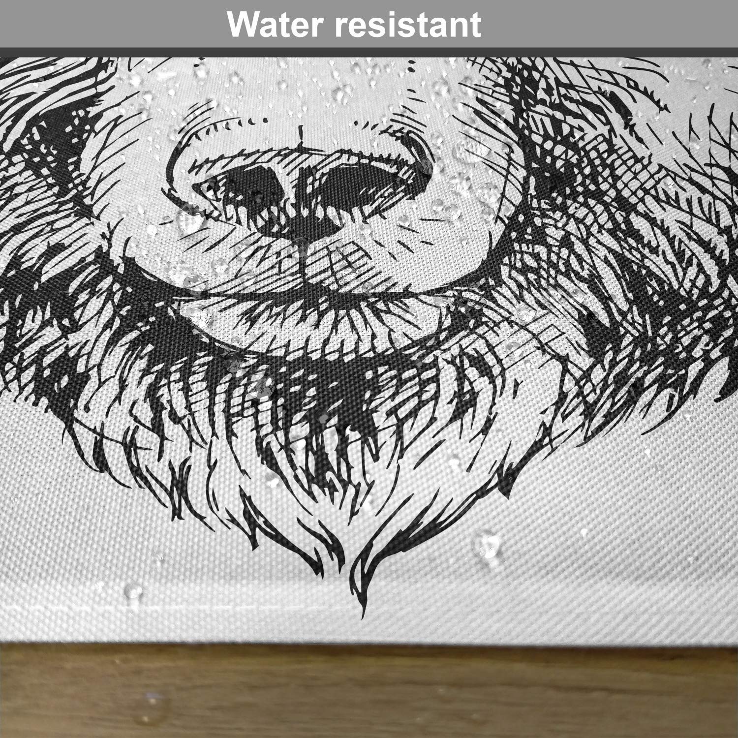 Ambesonne 4-Pack Animal Placemats - Hand Drawn Grizzly Bear Wildlife Artwork, Nature Themed Washable Fabric Placemats for Dining Table & Kitchen Decor (Black & White) | Perfect for Dinner Parties, Holiday Gatherings & Everyday Meals