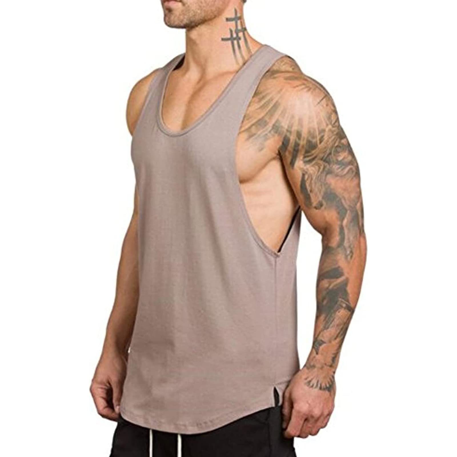 ZUEVI Men's Workout Tank Tops - Sleeveless Muscle Shirts for Bodybuilding & Gym Training - Breathable Athletic Stringer Tees for Men's Fitness & Summer Outdoor Activities