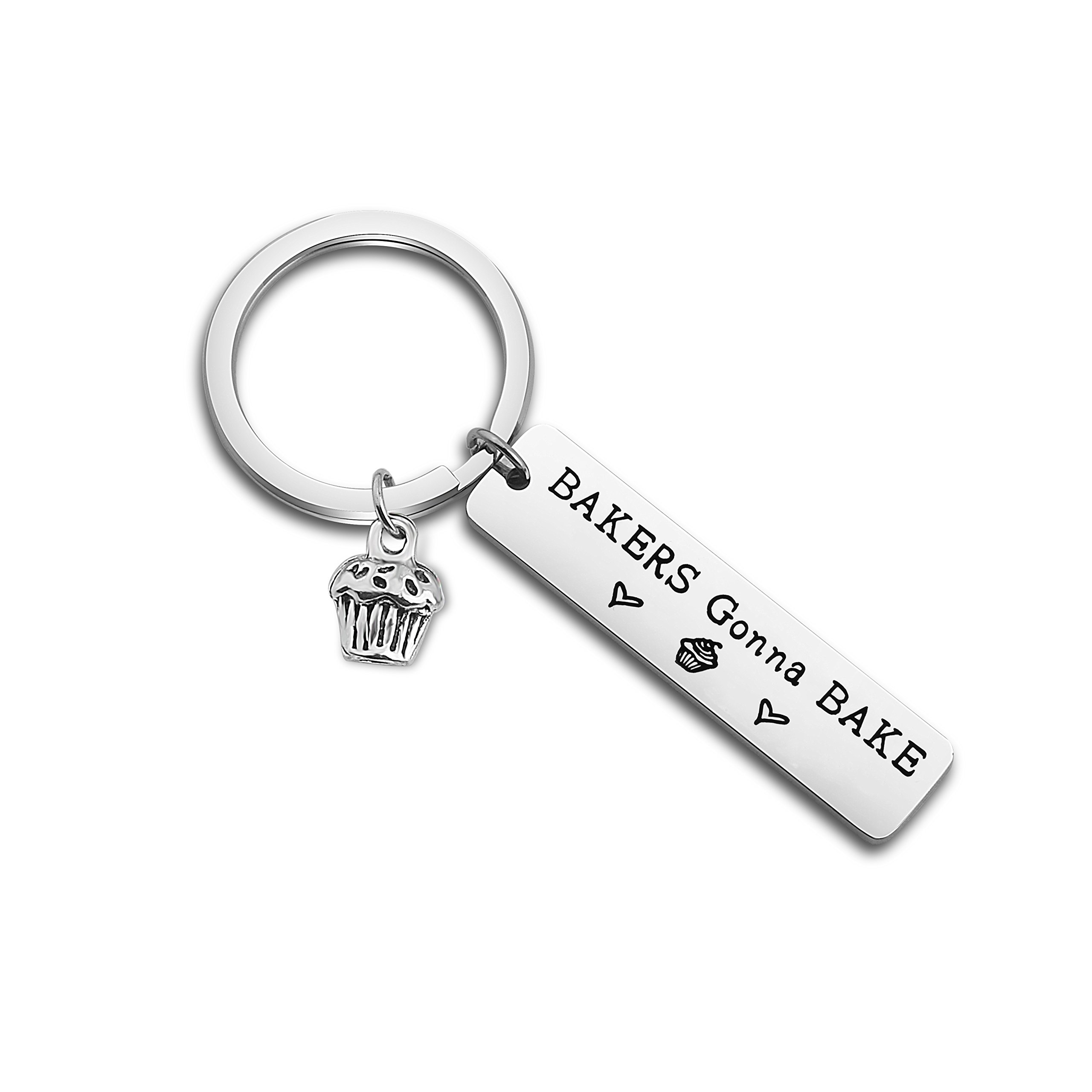 ENSIANTH Baker Gift Keychain - Cute Cupcake Charm Jewelry for Baking Enthusiasts, Pastry Chef Appreciation Gift - Perfect for Kitchen Decor, Bakers Gonna Bake Theme Accessory