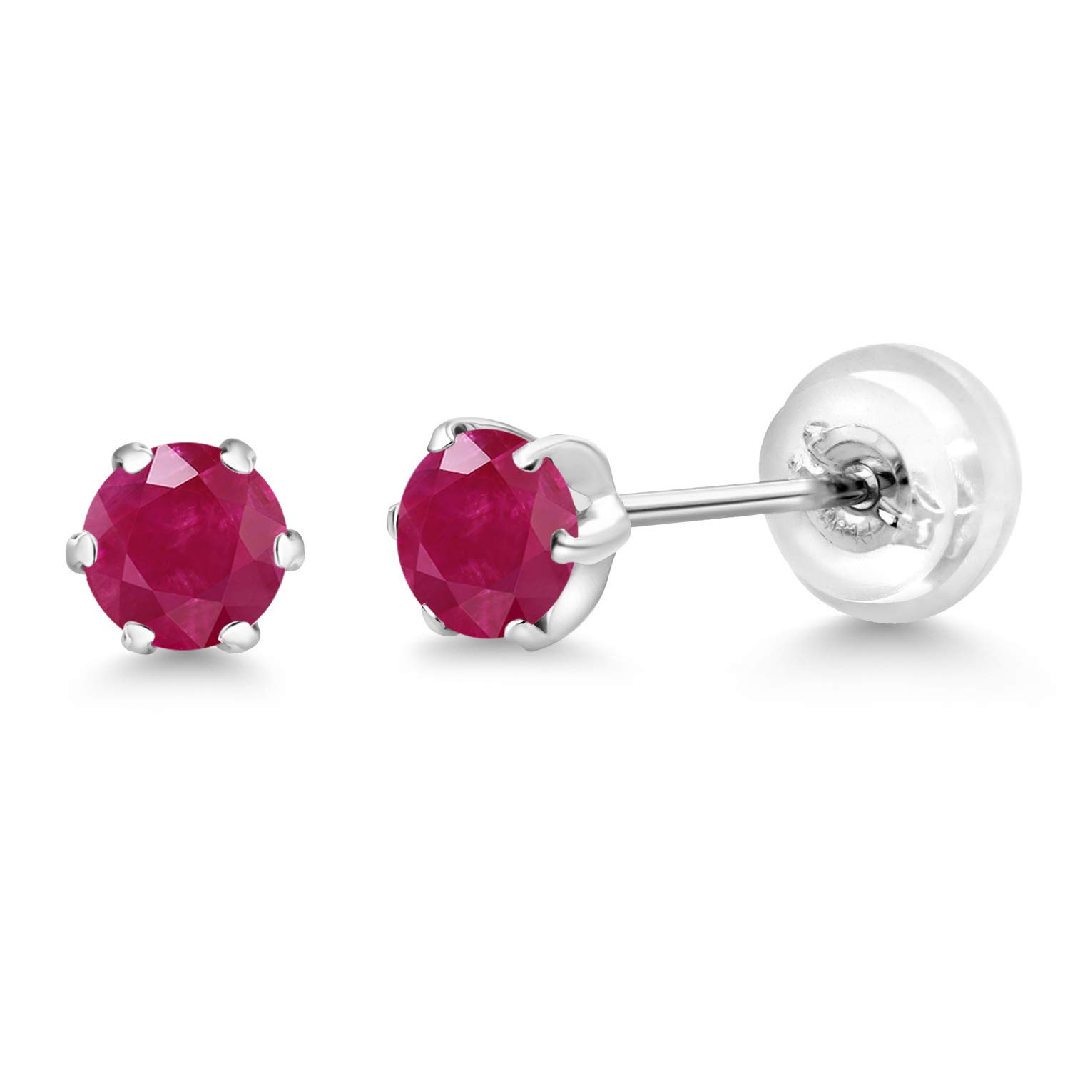 PT900 Platinum 3.5MM Round Birthstone Stud Earrings for Women & Men | Six Prong Setting | Gem Stone King | Perfect for Gifts, Anniversaries & Everyday Wear