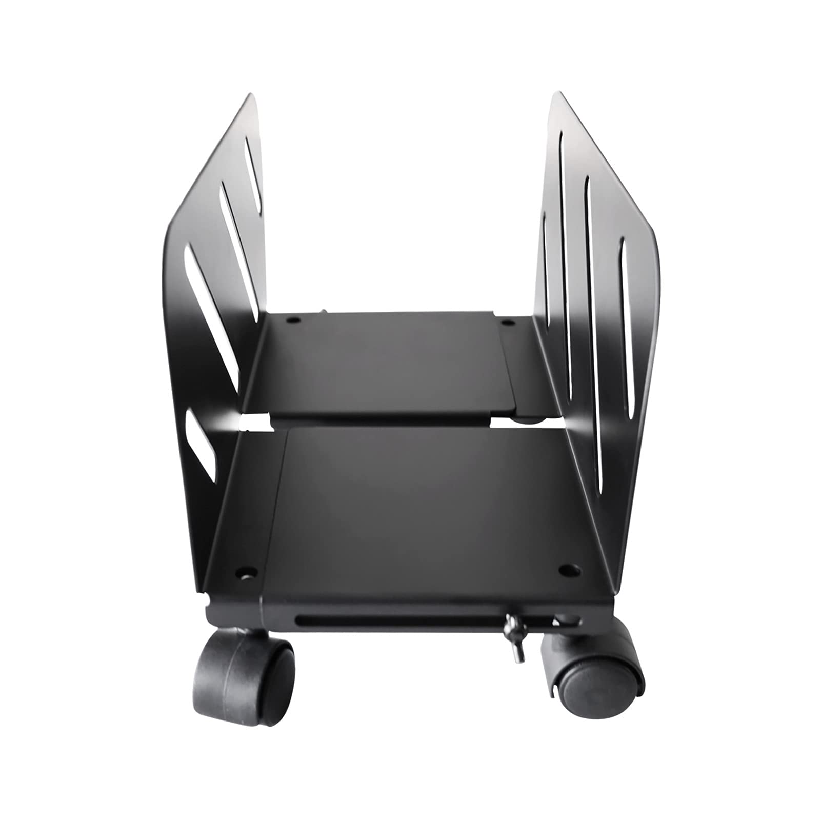 TOMYEUS Universal CPU Holder Stand for PC Tower - Mobile Cart with Wheels, Adjustable Desktop Computer Stand Fits All PC Cases (Black) - Perfect for Office, Gaming & Home Workspace Organization