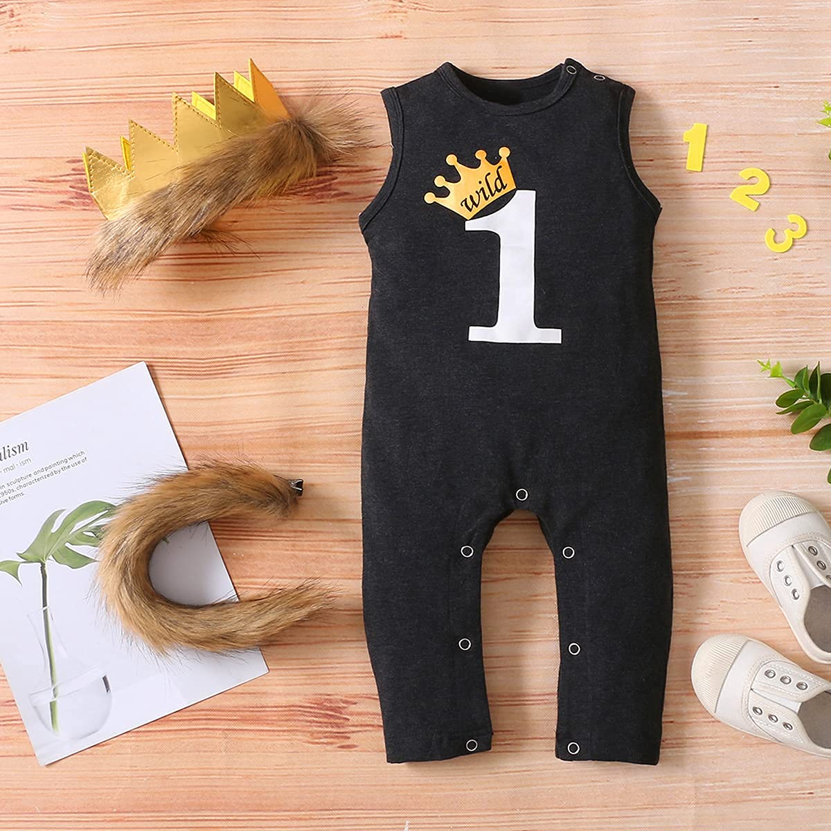 Wild One 1st Birthday Outfit for Baby Boys - Cute First Birthday Romper & Party Clothes | Perfect for Birthday Photos, Cake Smash, and Special Celebrations