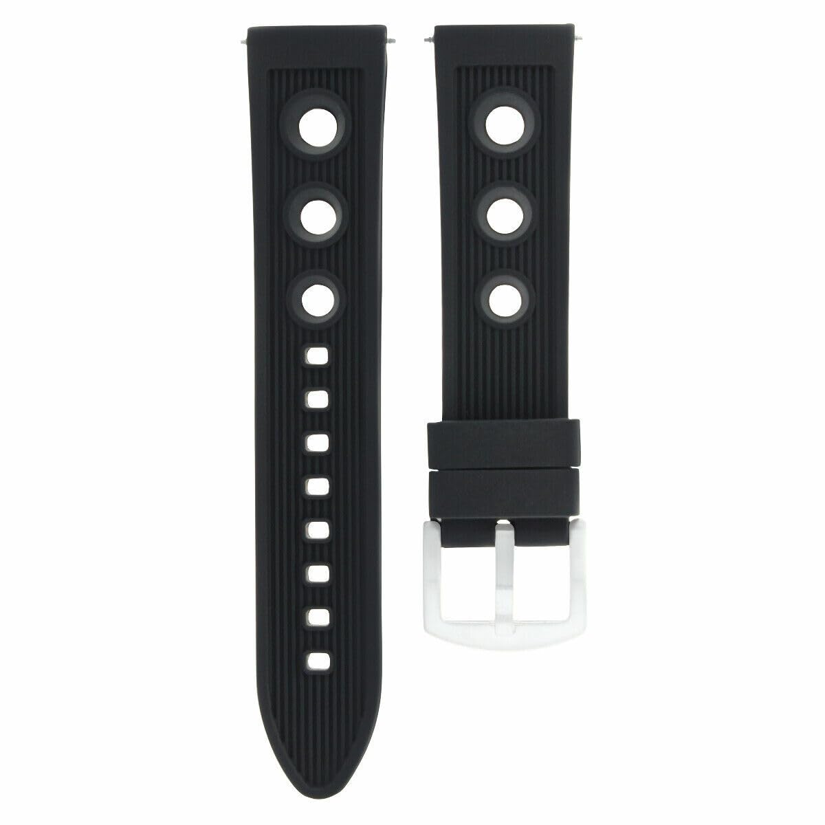 22mm Rubber Diver Watch Band Strap - Compatible with U-Boat Flightdeck 7095 - Black Waterproof Replacement Strap for Men - Perfect for Swimming, Diving & Outdoor Adventures