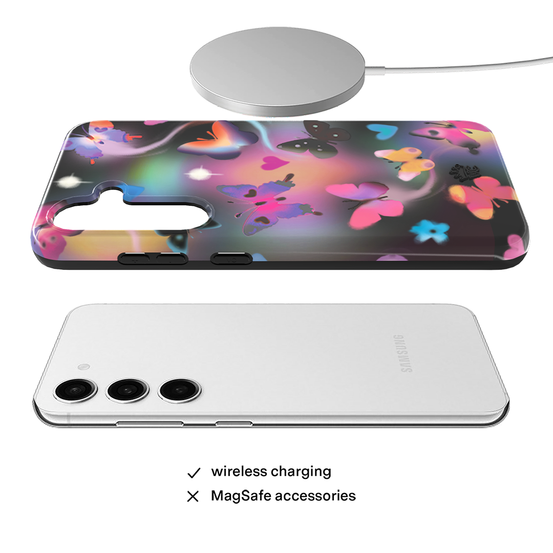 Aurora Butterfly Samsung Phone Case - Elegant Floral Design Protective Cover for Samsung Galaxy S21/S22/S23 - Perfect for Daily Use, Travel & Gift Giving