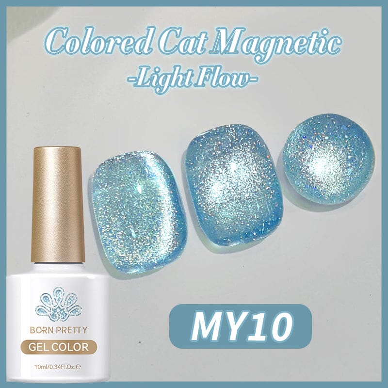 Light Flow Colored Cat Magnetic Gel Polish 10ml - Long Lasting UV LED Nail Art Polish for Manicures & Pedicures - Perfect for Salon, Home Use & Special Occasions