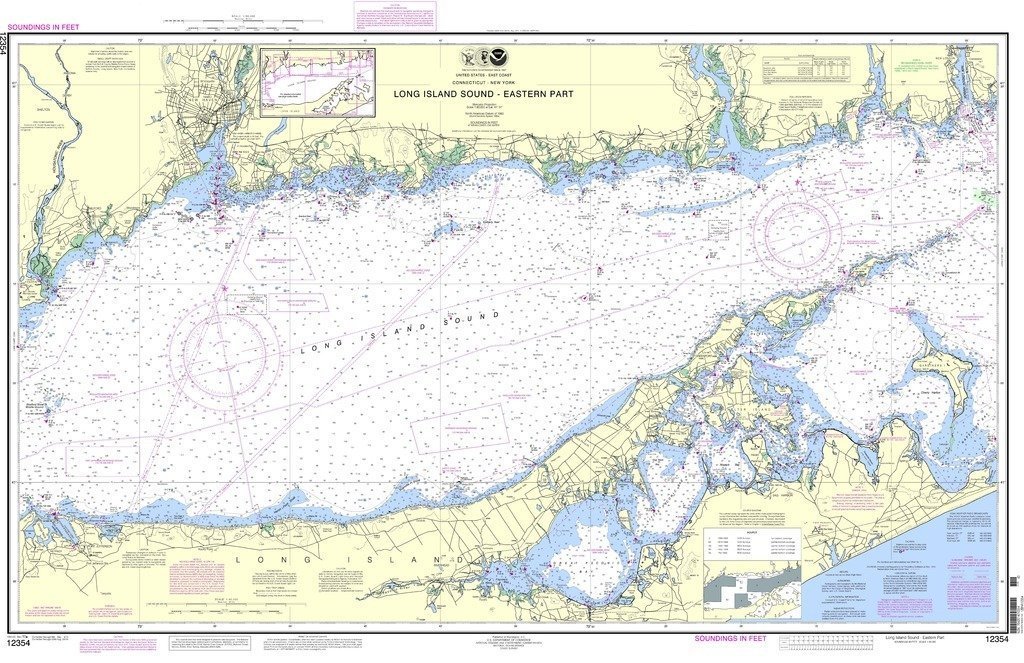 NOAA Nautical Chart 12354 - Long Island Sound Eastern Part | Detailed Marine Navigation Map for Boating, Fishing & Sailing | Perfect for Sailors, Fishermen & Maritime Enthusiasts