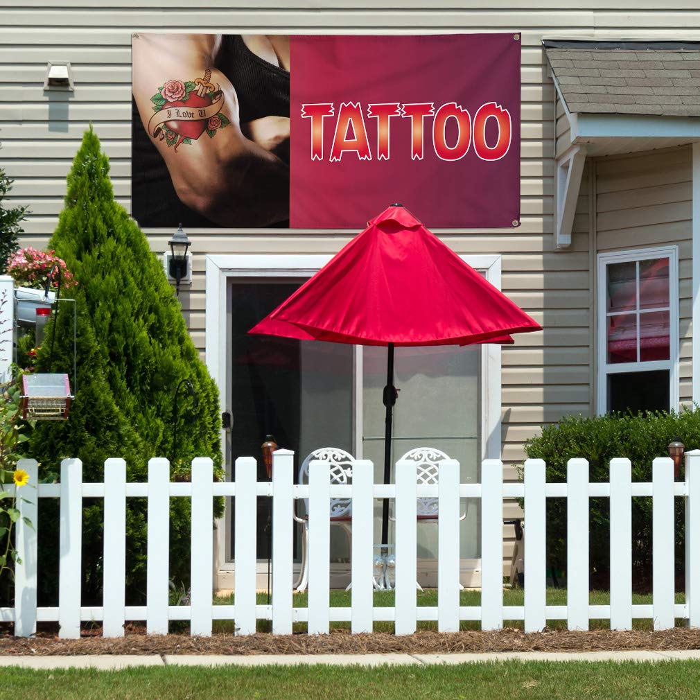 Custom Vinyl Banners 48x96 Inches - Heavy Duty Weatherproof Outdoor Sign with 8 Grommets for Business Advertising, Tattoo Shops & Industrial Yard Signs | Perfect for Storefronts, Events & Construction Sites