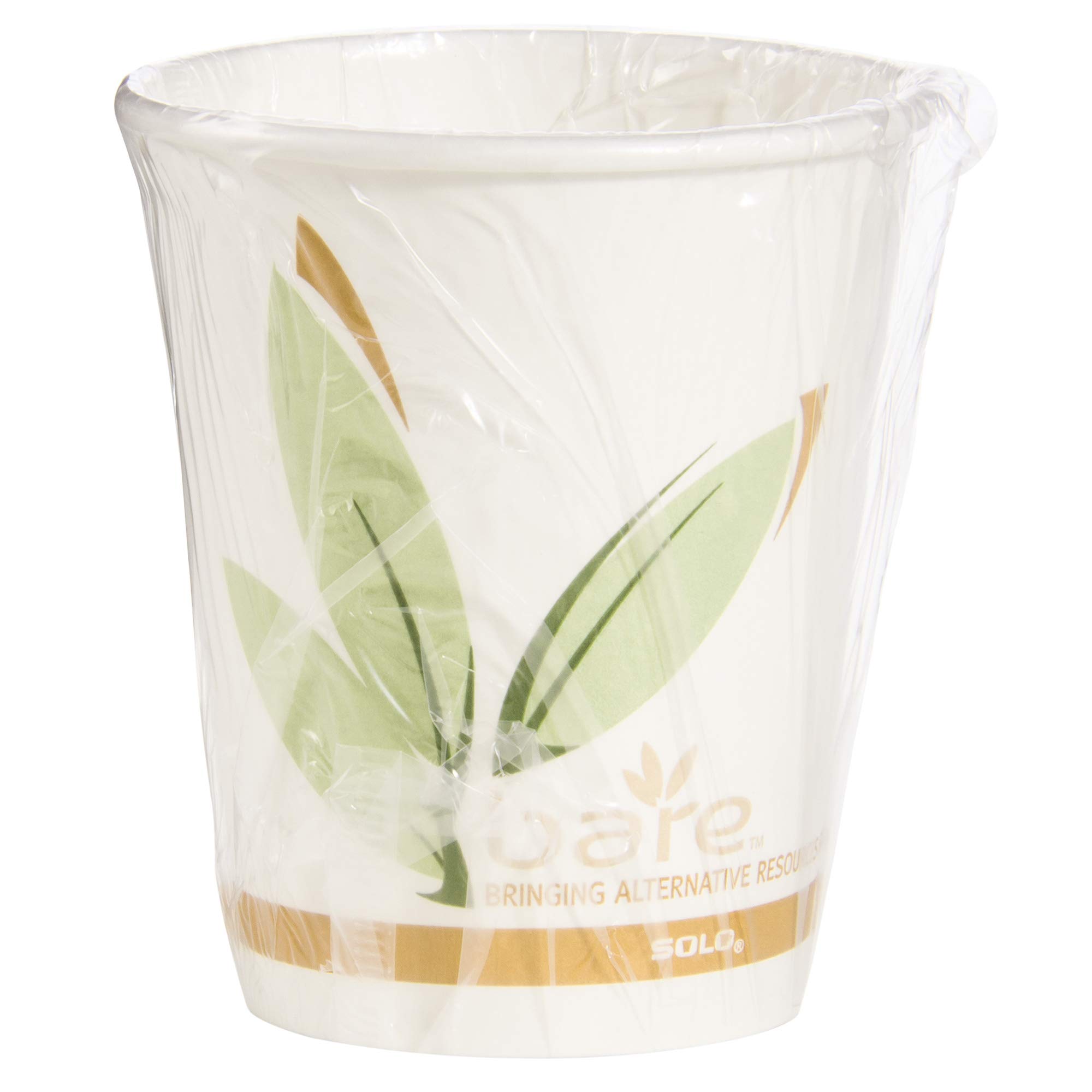 Bare by SOLO Eco-Friendly 10 oz Individually Wrapped PCF Paper Hot Cups, 480 Count (W370RC-J8484) - Perfect for Coffee Shops, Offices, and Eco-Conscious Events