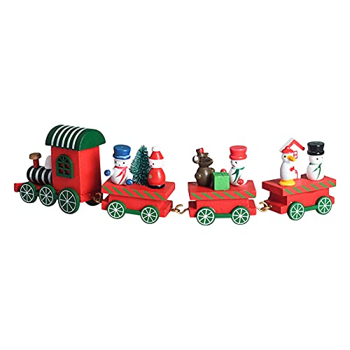 Kuluzego Wooden Christmas Train Santa Claus Ornament - Festive Holiday Home Decor, Kids Gift for Xmas Tree & Holiday Party Decoration