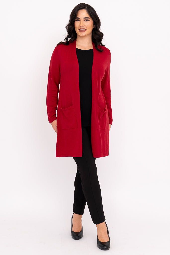 Justine Sweater - Soft Bamboo Cotton Knit Top with Lipstick Red Color | Perfect for Casual Wear, Office Outfits & Date Nights