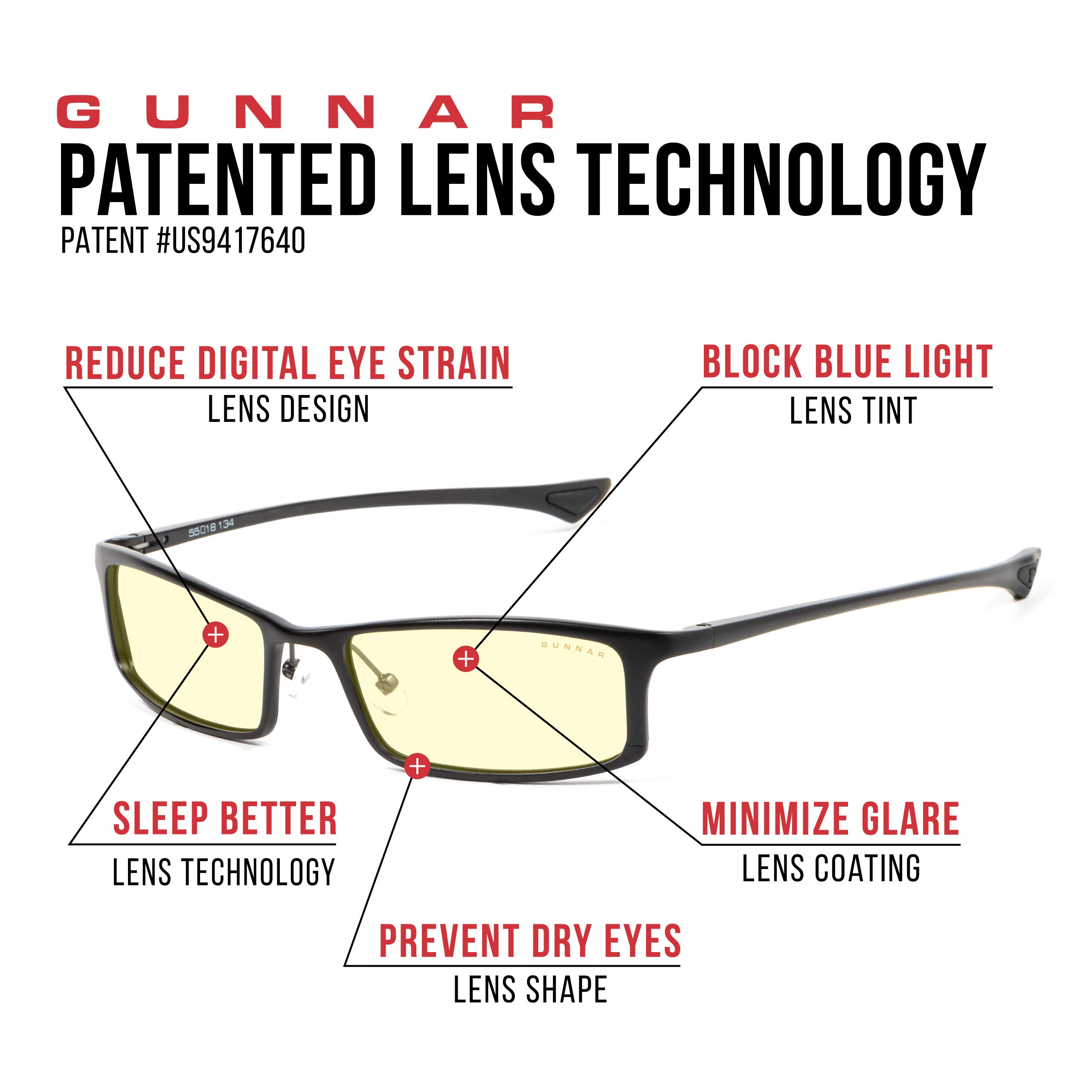 GUNNAR Phenom 3.0x Computer Reading Glasses - Blue Light Blocking Glasses with 65% Blue Light Protection, 100% UV Filter & Anti-Reflective Coating to Reduce Eye Strain & Dryness - Perfect for Gaming, Office Work & Screen Time