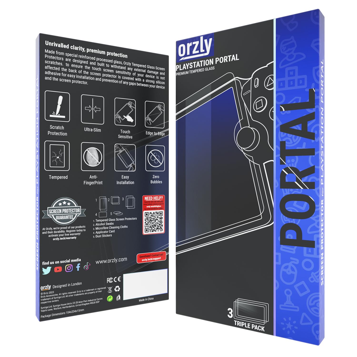 Orzly Tempered Glass Screen Protector for Playstation Portal Remote Player - 4 Pack, Anti-Scratch & Bubble-Free, Lifetime Protection - Perfect for Gaming On-The-Go & Travel Accessories