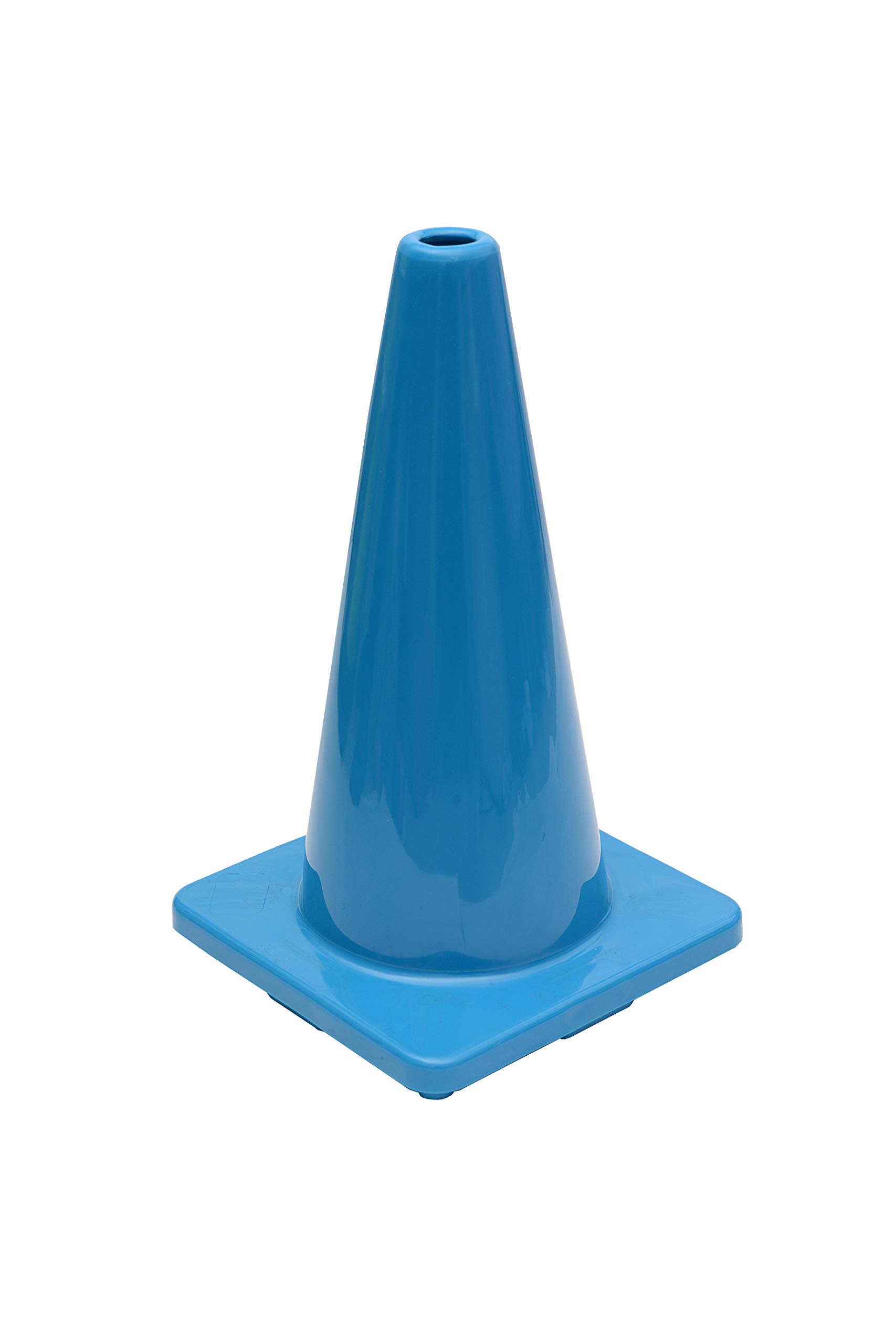 24 Pack CJ Safety 18 Inch Blue PVC Traffic Cones - No Reflective Collar, Heavy Duty Construction for Road Safety, Parking Lots, Construction Zones & Event Management