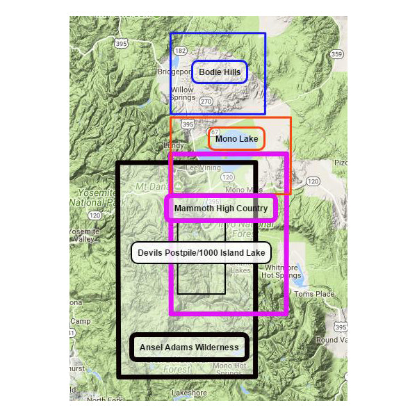 Ansel Adams Wilderness Map - Detailed Topographic Hiking & Backpacking Guide for Outdoor Adventures