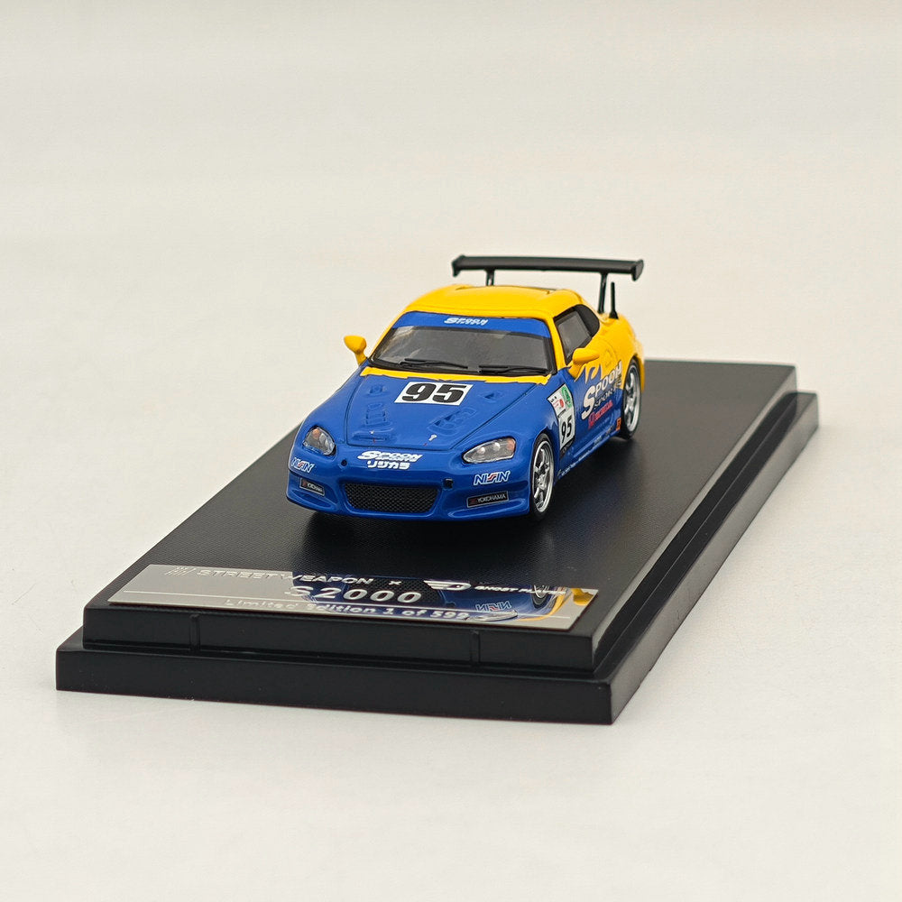 1:64 Scale Honda EG6 & S2000 SPOON Limited Edition Diecast Model Car - Blue & Yellow Street Weapon - Perfect for Collectors, Racing Enthusiasts & Display Showcase