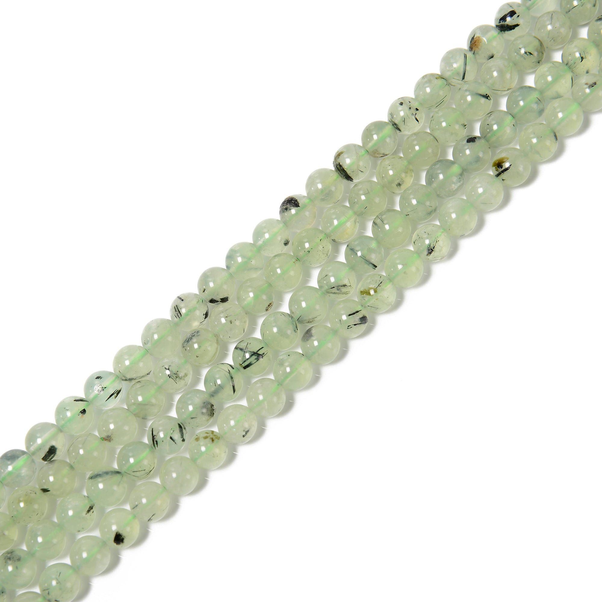 Prehnite Smooth Round Beads - 6mm, 8mm, 10mm, 12mm, 14mm, 15.5mm Strand - Natural Gemstone Beads for Jewelry Making, DIY Crafts, and Healing Crystal Bracelets