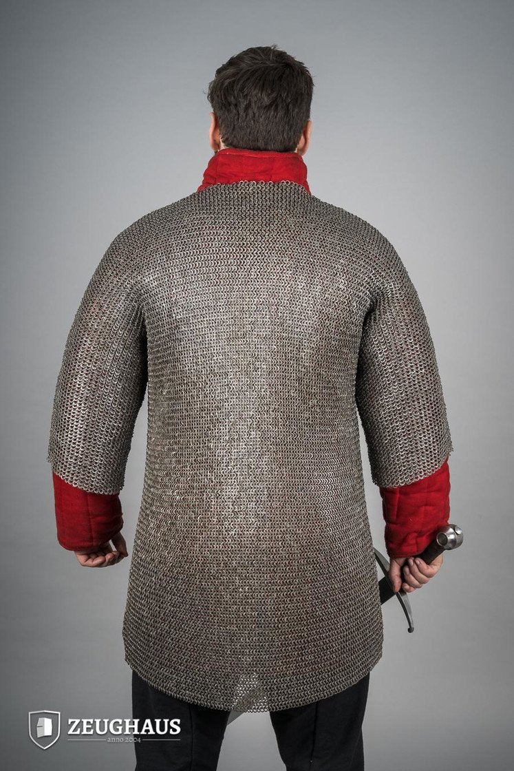 Chainmail Haubergeon Flat Ring Riveted 6mm Steel Oiled - Medieval Armor for LARP, Cosplay & Renaissance Fairs