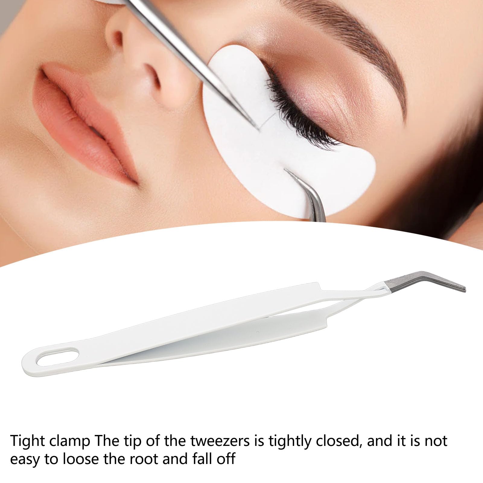 Premium Stainless Steel Curved Tip Lash Tweezer - Professional Eyelash Extension Tool for Perfect Application, Nail Art Stickers & Rhinestone Placement | Ideal for Salon Professionals & DIY Beauty Enthusiasts