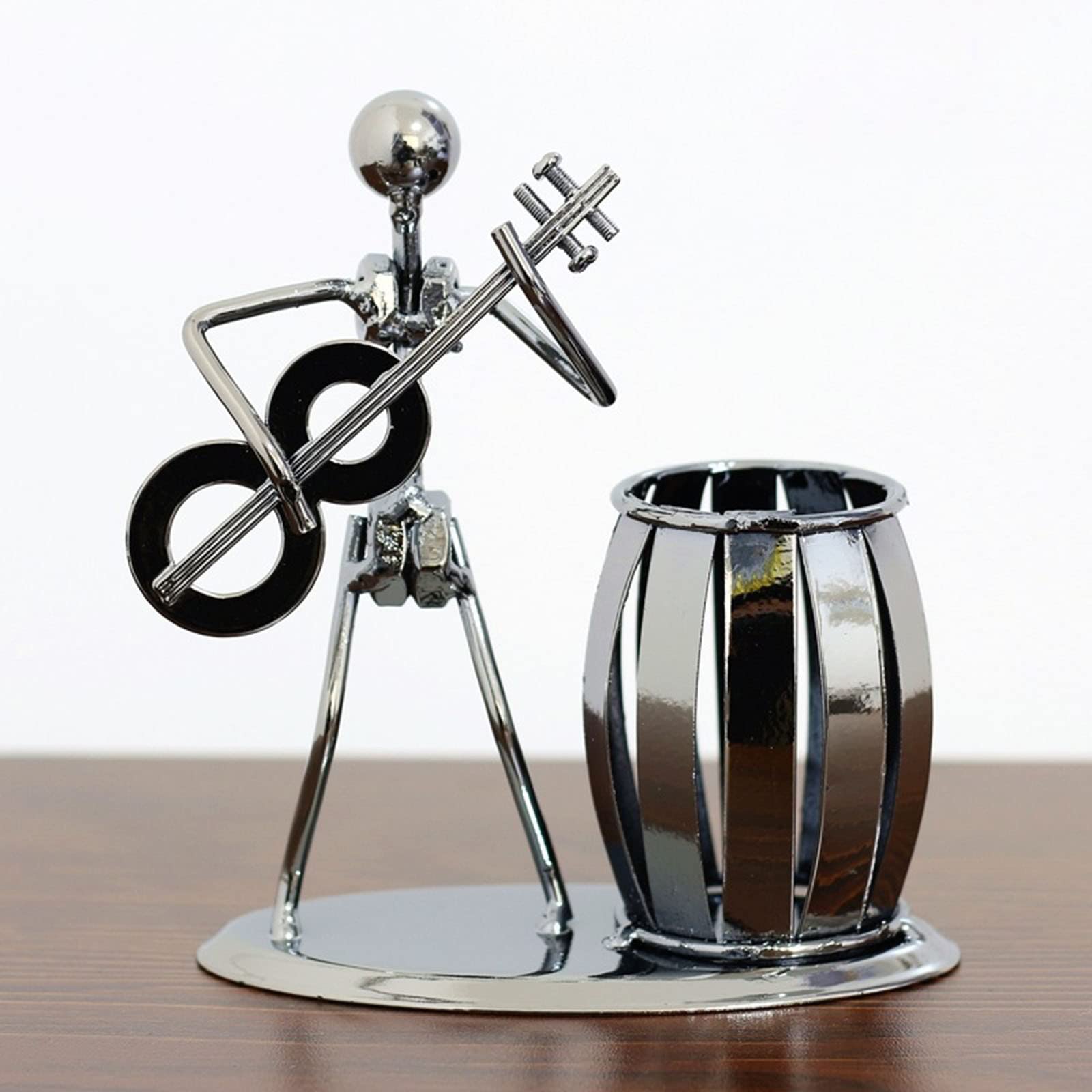 Yrmup Wrought Iron Villain-Themed Decorative Pen Holder - Unique Metal Musical Instrument Desk Organizer for Office & Home Decor | Perfect Gift for Musicians & Stationery Lovers