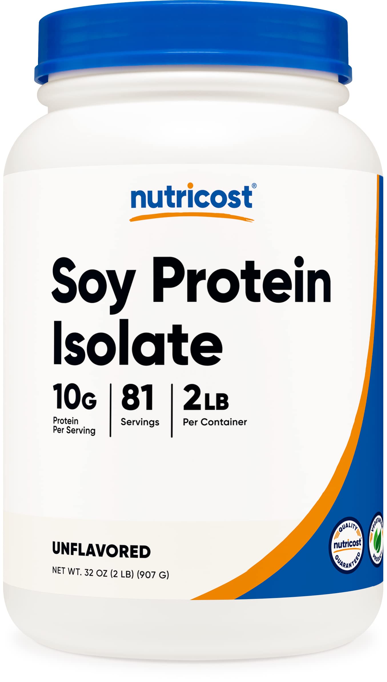 Nutricost Unflavored Soy Protein Powder - 2 LB, 10g Protein Per Serving, Vegetarian, Non-GMO, Gluten Free - Ideal for Smoothies, Baking & Post-Workout Recovery