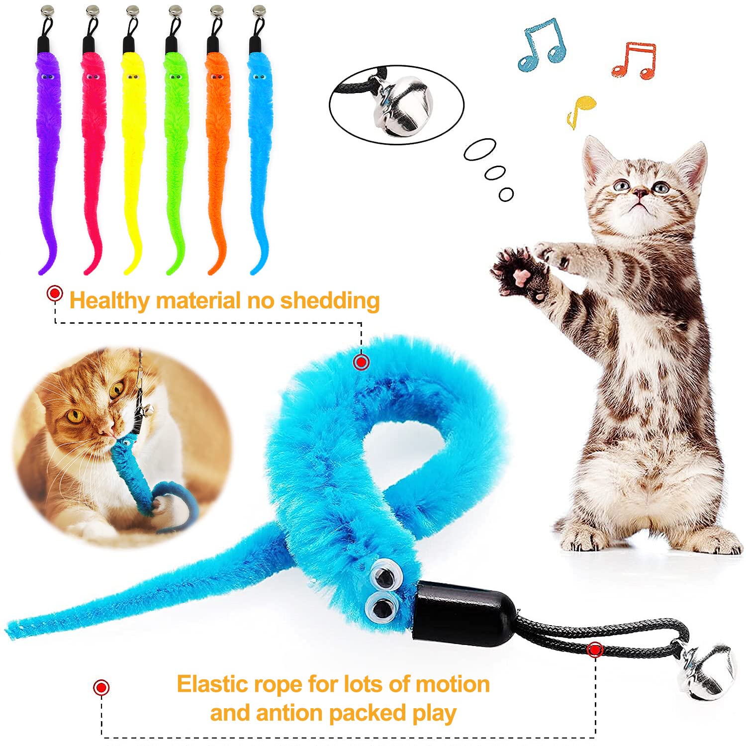 Interactive Cat Toys for Indoor Cats - Sticky Super Suction Cup Cat Teaser Wand - Keep Kittens Entertained & Active - Perfect for Playtime, Exercise & Bonding with Your Feline Friend